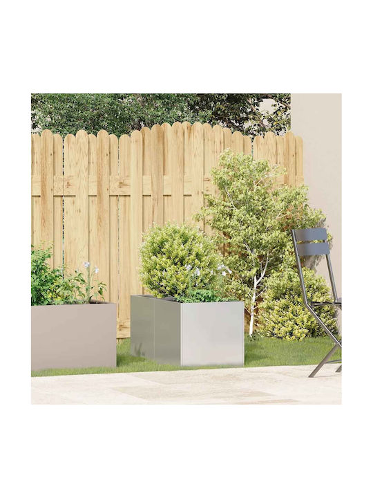 vidaXL Ζαρντινιέρα Μεταλλική Ασημι 40x80x40εκ.