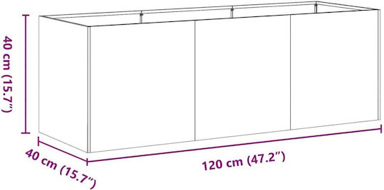 vidaXL Кутия за саксии Метал Черно 120x40x40см.