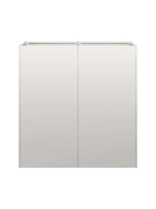 vidaXL Metallischer Blumenkasten Silber 80x40x80cm