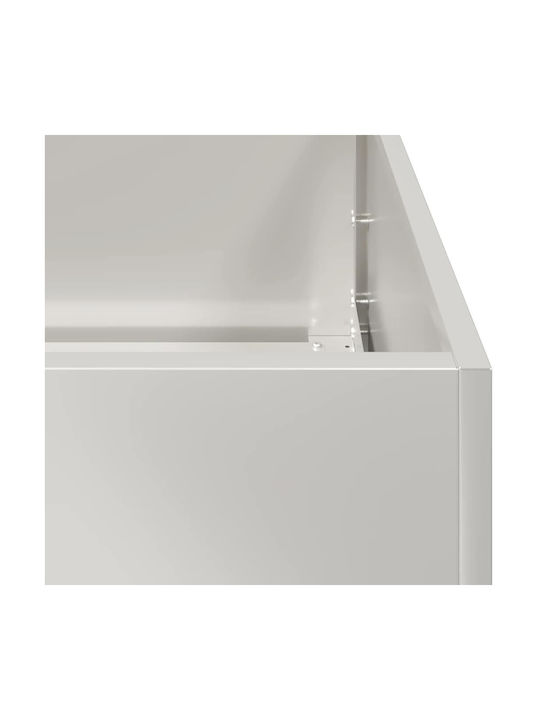 vidaXL Metallischer Blumenkasten Silber 80x40x80cm