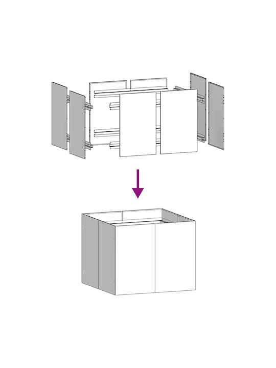 vidaXL Ζαρντινιέρα Μεταλλική Ασημι 100x100x80εκ.