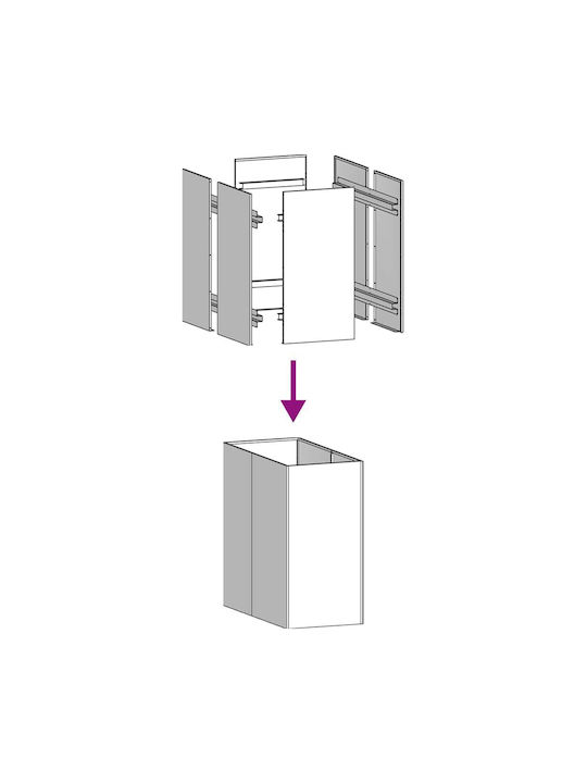 vidaXL Ζαρντινιέρα Μεταλλική Ασημι 40x80x80εκ.