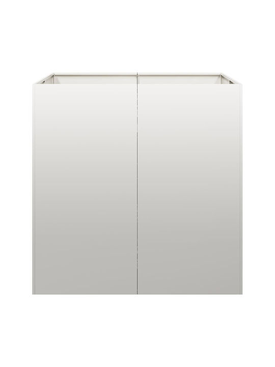 vidaXL Metallischer Silberner Blumenkasten 80x80x80cm