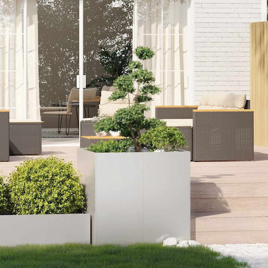 vidaXL Planter Box Metalic Argintiu 80x80x80cm