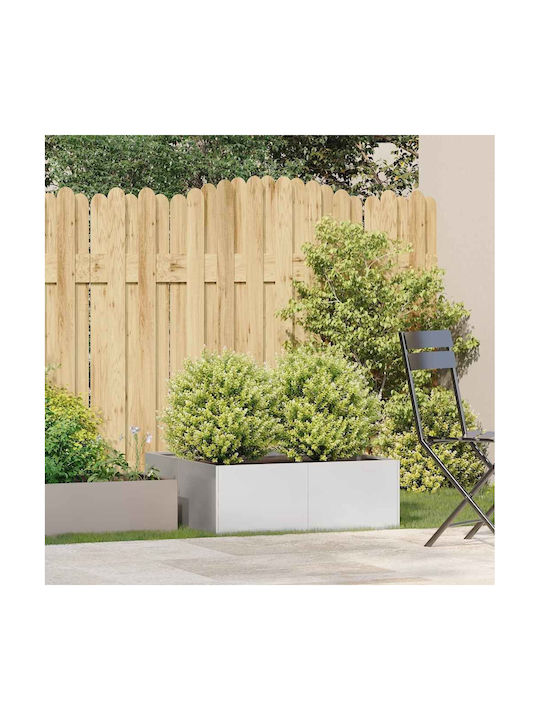 vidaXL Кутия за саксии Метал Silver 80x80x30см.