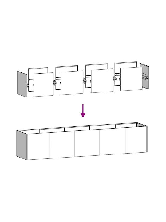 vidaXL Ζαρντινιέρα Μεταλλική Ανθρακί 200x40x40εκ.