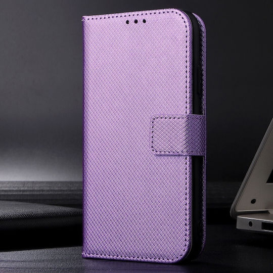 Tcl 40 Nxtpaper 5g Buchhülle Lila mit Diamant-Textur