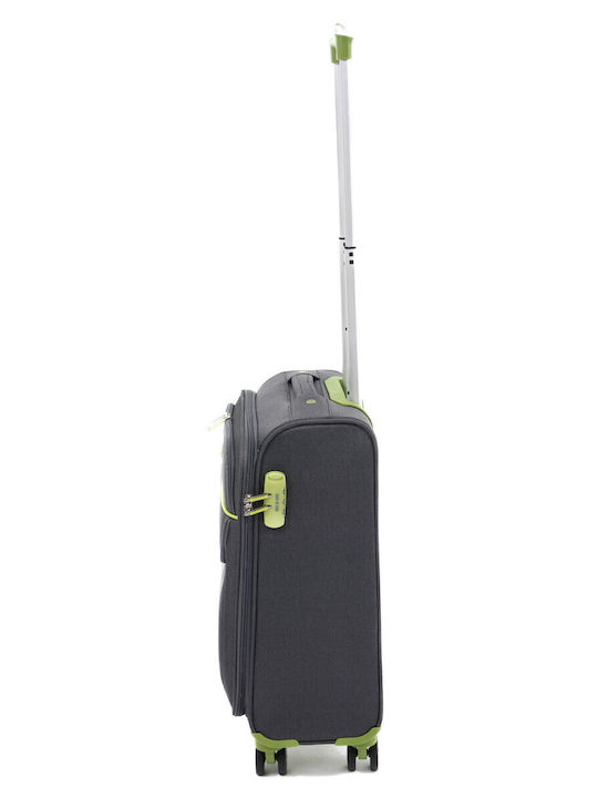 Lamonza Superlight Βαλίτσα Ταξιδίου Καμπίνας Υφασμάτινη Gray / Green με 4 Ρόδες Ύψους 55εκ.