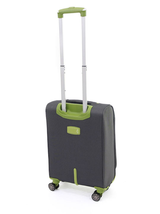 Lamonza Superlight Βαλίτσα Ταξιδίου Καμπίνας Υφασμάτινη Gray / Green με 4 Ρόδες Ύψους 55εκ.