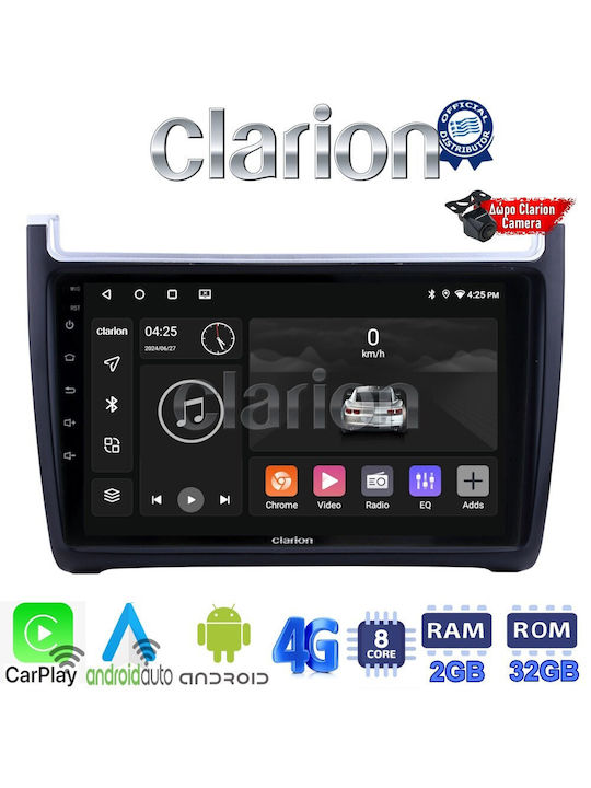 Clarion Auto-Audiosystem für Volkswagen Polo / Einkaufswagen 2014>2017 (Bluetooth/USB/WiFi/GPS/Apple-Carplay/Android-Auto) mit Touchscreen 9"