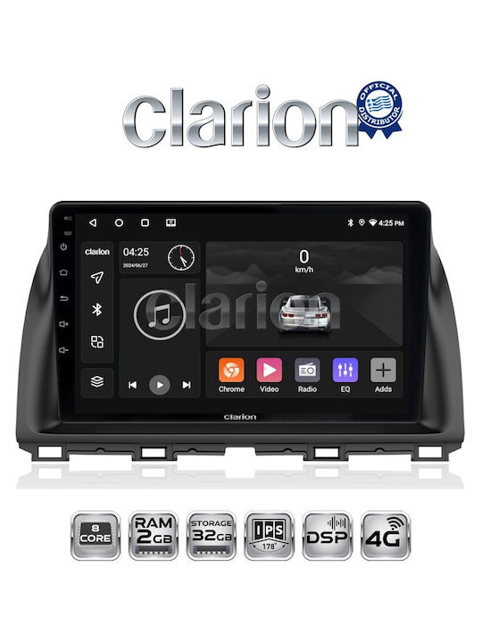 Clarion Ηχοσύστημα Αυτοκινήτου για Mazda CX-5 2013>2017 (Bluetooth/USB/WiFi/GPS/Apple-Carplay/Android-Auto) με Οθόνη Αφής 9"