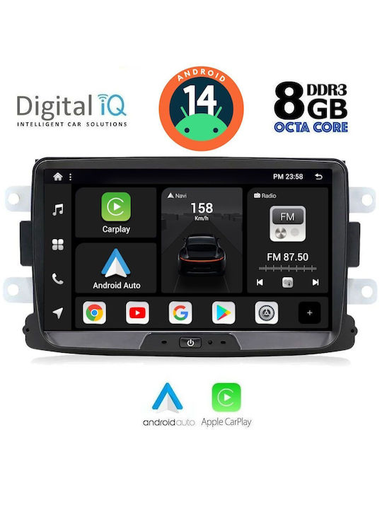 Digital IQ Car Audio System for Renault Captur Dacia Duster 8257 (Bluetooth/USB/AUX/WiFi/GPS) with Touch Screen 8"