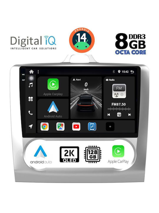 Digital IQ Car Audio System for Ford Focus 2005-2012 with Clima (Bluetooth/USB/AUX/WiFi/GPS/Apple-Carplay/Android-Auto) with Touch Screen 9"