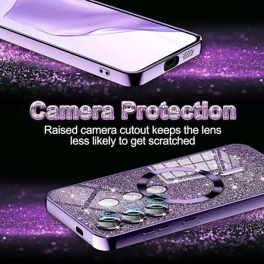 Techsuit Glitter Back Cover Purple (iPhone 16 Pro Max)