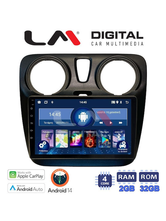 LM Digital Car Audio System for Renault Dokker Dacia Dokker Dokker 2012 (Bluetooth/USB/WiFi/GPS/Apple-Carplay/Android-Auto) with Touch Screen 9"
