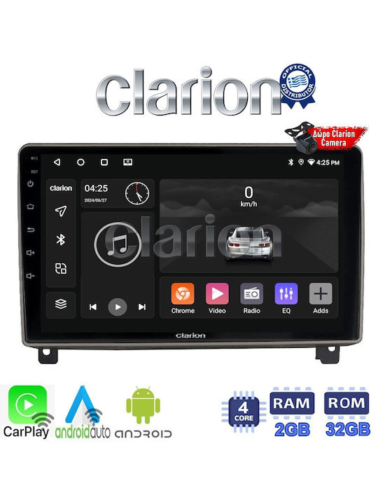 Clarion Auto-Audiosystem für Peugeot 407 2004 > 2011 (Bluetooth/USB/WiFi/GPS/Apple-Carplay/Android-Auto) mit Touchscreen 9"