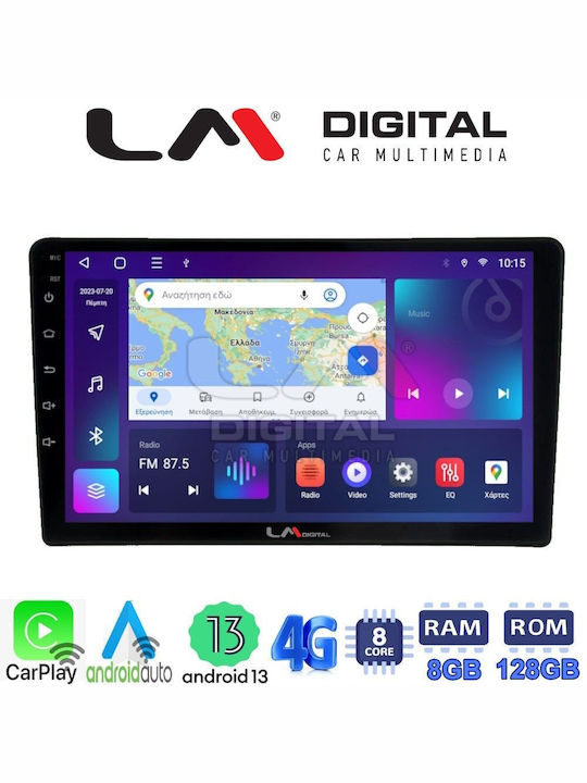LM Digital Автомобилна Аудио Система (Блутут/USB/WiFi/GPS/Apple-Carplay/Android-Auto) с Тъчскрийн 10"