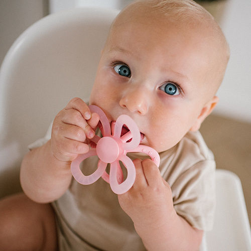 Babyono Flower Teething Ring from Silicone for 0 Months+