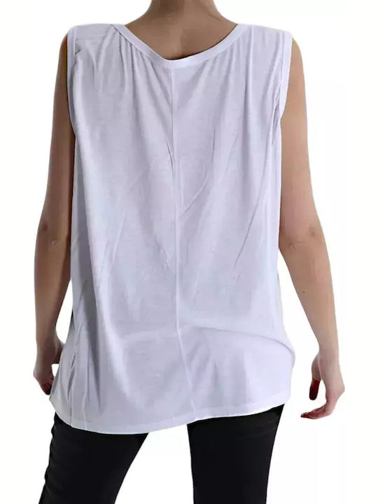 Women's Summer Blouse Sleeveless White