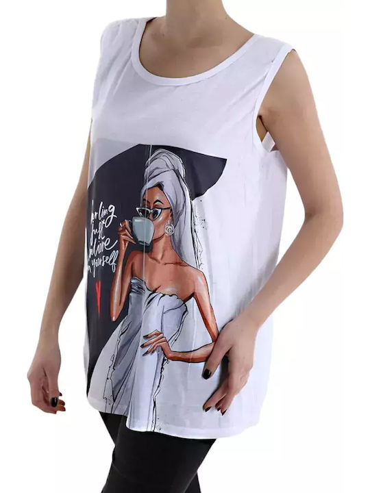 Women's Summer Blouse Sleeveless White
