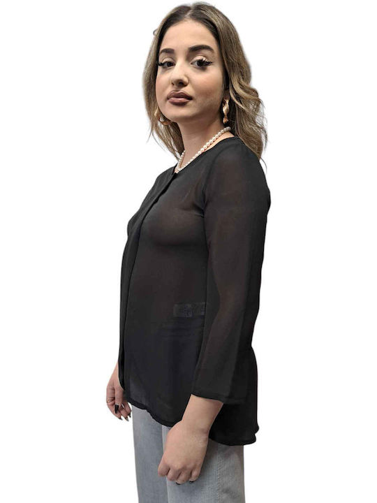 Women's Blouse Long Sleeve Black