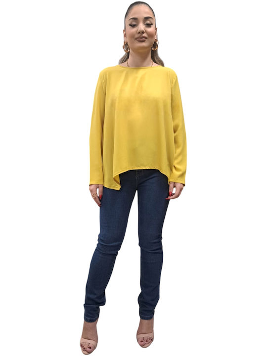 Women's Summer Blouse Long Sleeve Yellow