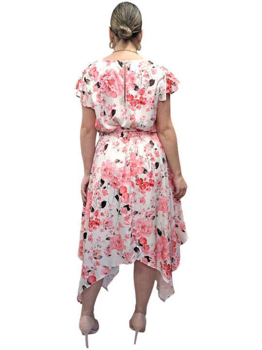 FLORAL DRESS LIZALU ME SLEEVE DRESS PINK