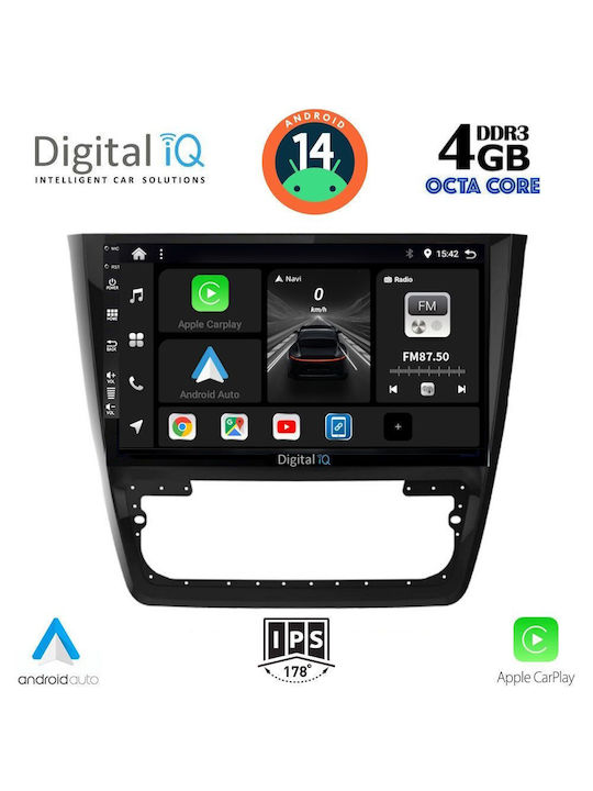 Digital IQ Ηχοσύστημα Αυτοκινήτου για Skoda Yeti 2014 (Bluetooth/USB/WiFi/GPS/Apple-Carplay/Android-Auto) με Οθόνη Αφής 10"