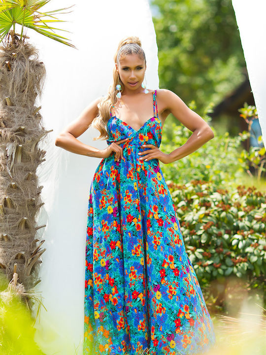 Sommer Maxi Damenkleid Hellblau