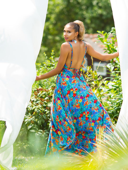 Sommer Maxi Damenkleid Hellblau