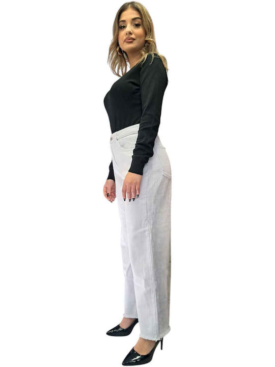 Dama Tesatura Pantaloni Alb