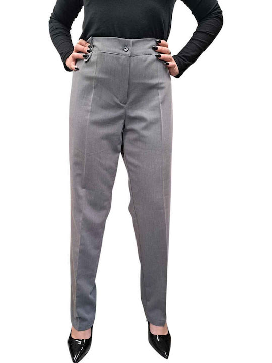 Women's Fabric Trousers Loose Fit Gray