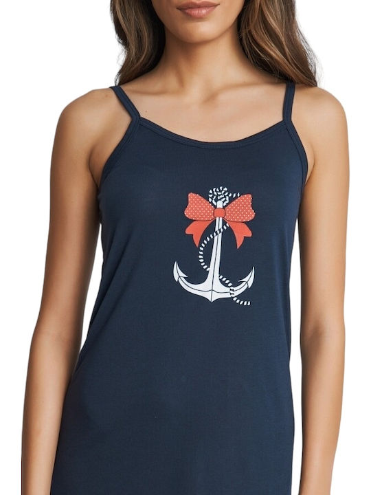 Remix Sommer Damen Nachthemd Dark Blue