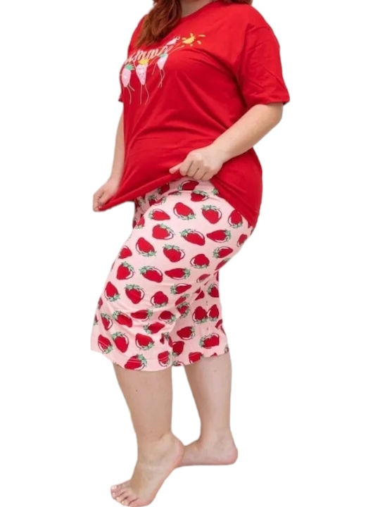 Remix Sommer Damen Pyjama-Set Red