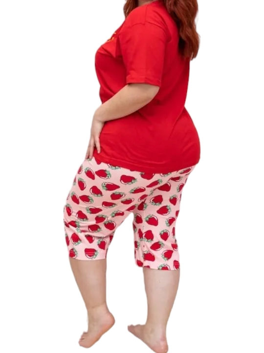 Remix Sommer Damen Pyjama-Set Red