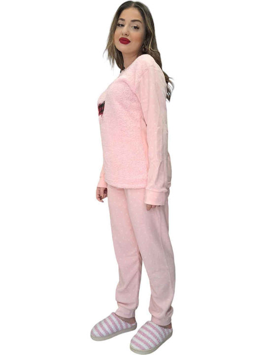Remix Winter Damen Pyjama-Set Pink