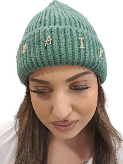 Beanie Frauen Beanie Gestrickt in Grün Farbe