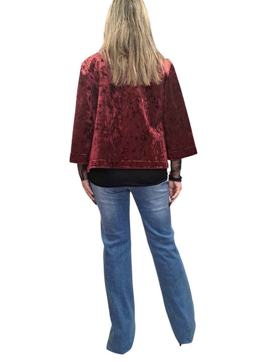 VELOUR JACKET ALTAMIRA BURGUNDY