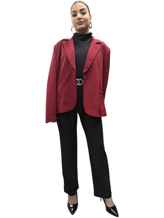 Remix Women's Blazer Burgundy