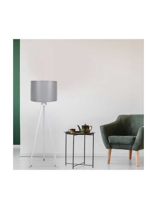 HomeMarkt Floor Lamp H145xW38cm. with Socket for Bulb E27 Gray