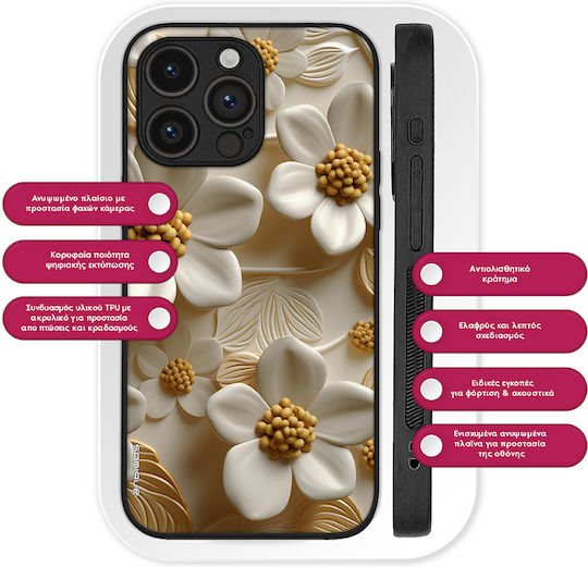 Sonique 3D Flower Series Case for Xiaomi Poco F5 Pro 5G White