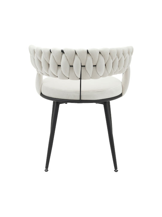 Alkia Dining Room Velvet Chair Beige 60x57x68cm