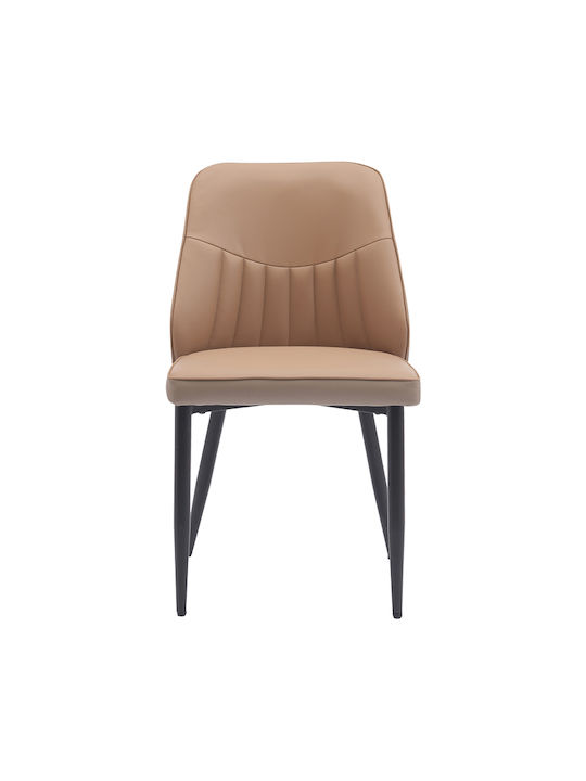 Onyer Dining Room Artificial Leather Chair Brown-grey 48x60x83cm