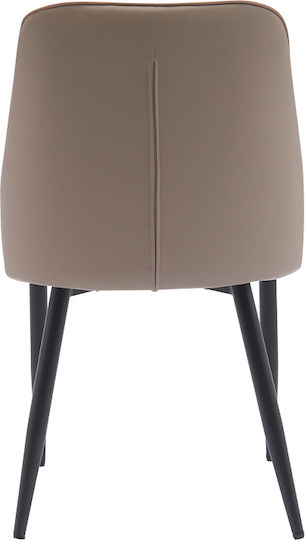 Onyer Dining Room Artificial Leather Chair Brown-grey 48x60x83cm