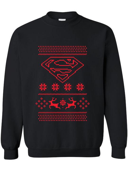 Christmas Ugly Sweater Superman Pop Culture Black