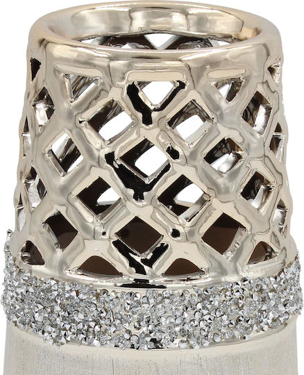 Vază ceramică Φ12x23 cm Champagne Strass Keskor 07730