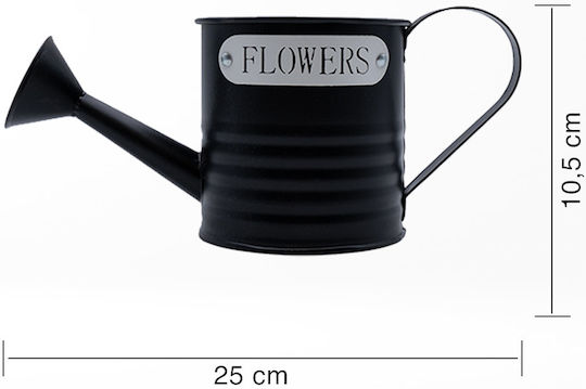 Uncle George Planter Metal Black 10.5x10.5x10.5cm.