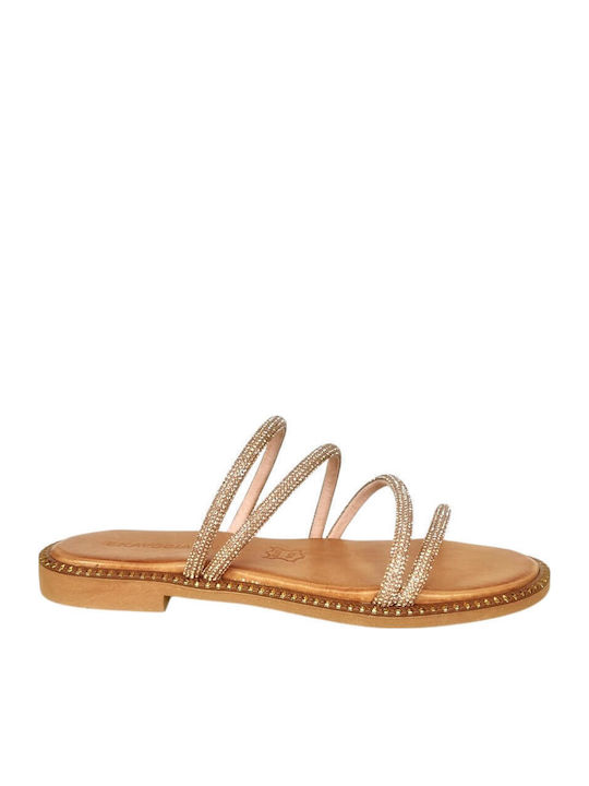 Sandale Casual Damă Din Piele Roz Auriu