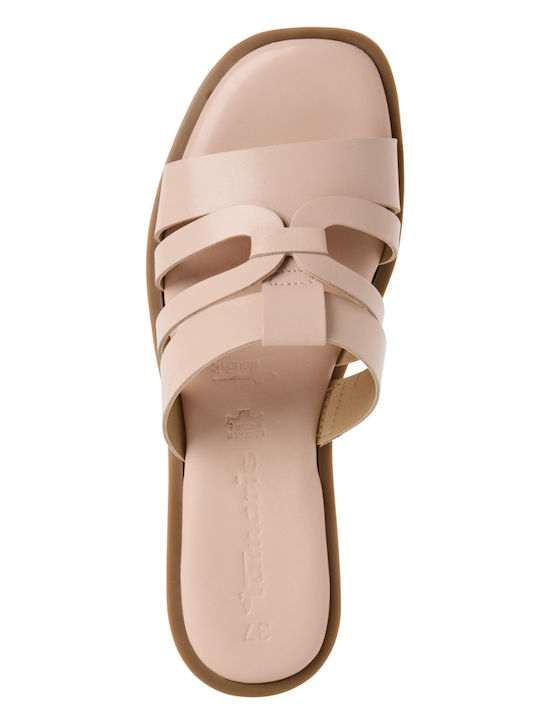 Leder Flache Sandalen für Damen in Rosa Farbe