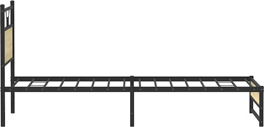 Double Wooden Bed Brown with Slats for Mattress 107x203cm 4106958